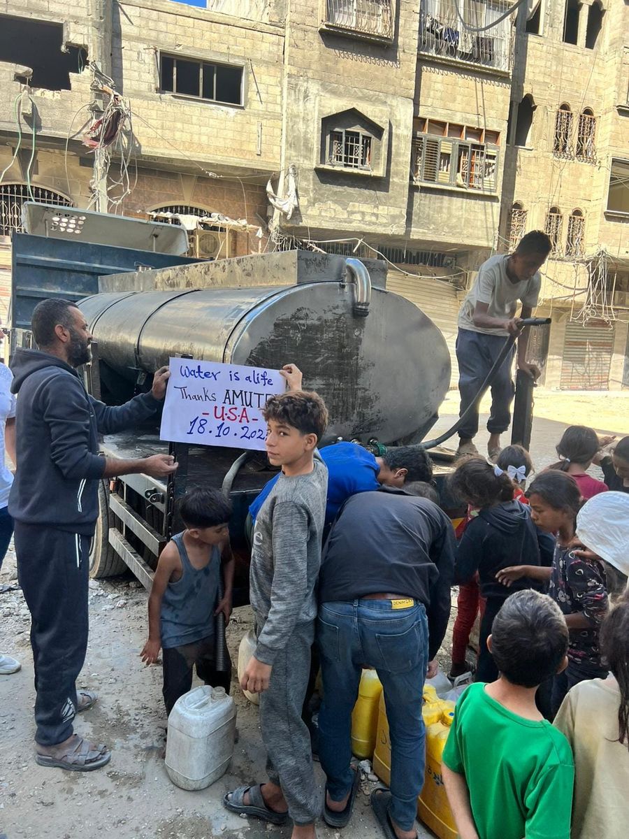 Water distribution with AMURT water truck